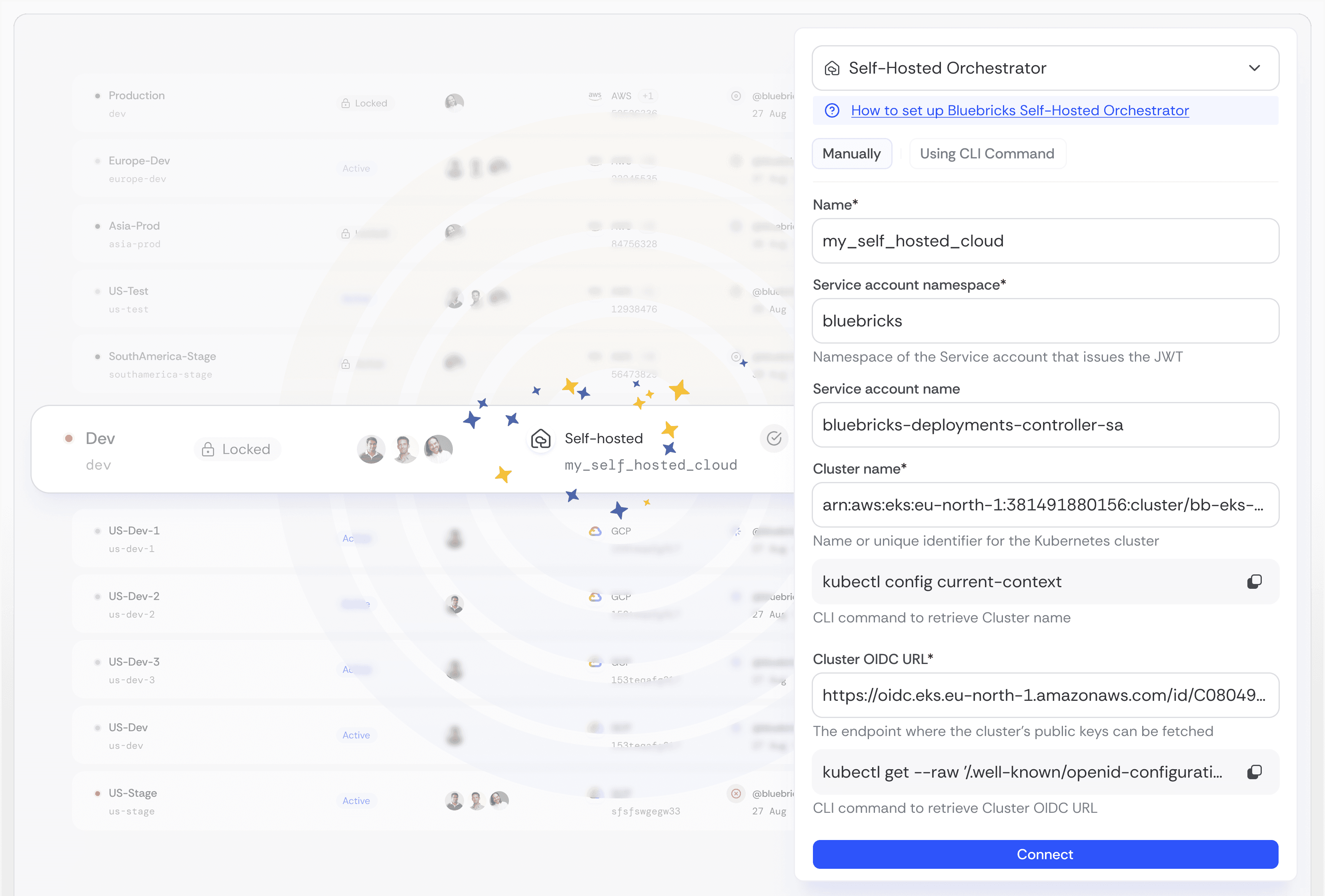 Configure Self-Hosted Orchestrator from Bluebricks App