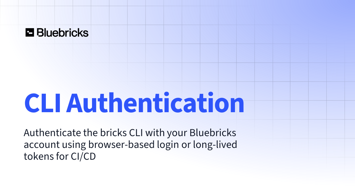 CLI Authentication | Bluebricks